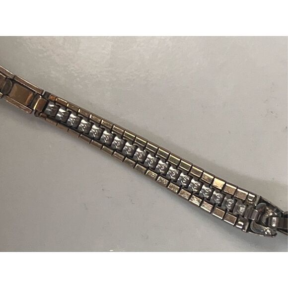 Vtg Working Caravelle By Bulova Stainless Face w/10k GF Band Wind Up Wrist Watch